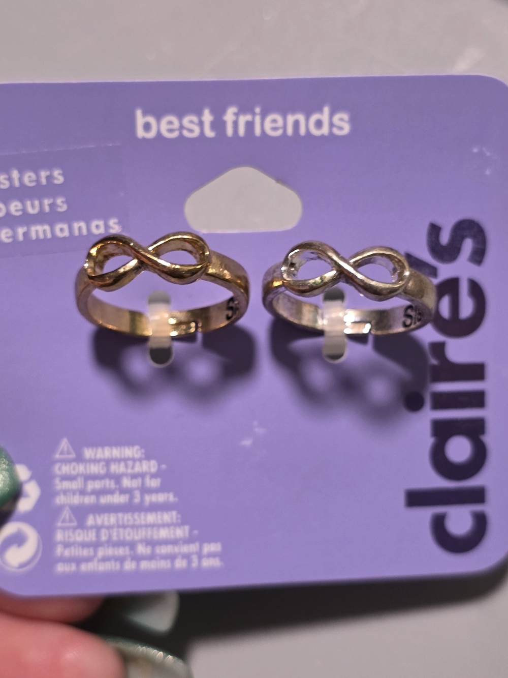 Best Friends Infinity Ring Set - Gold & Silver